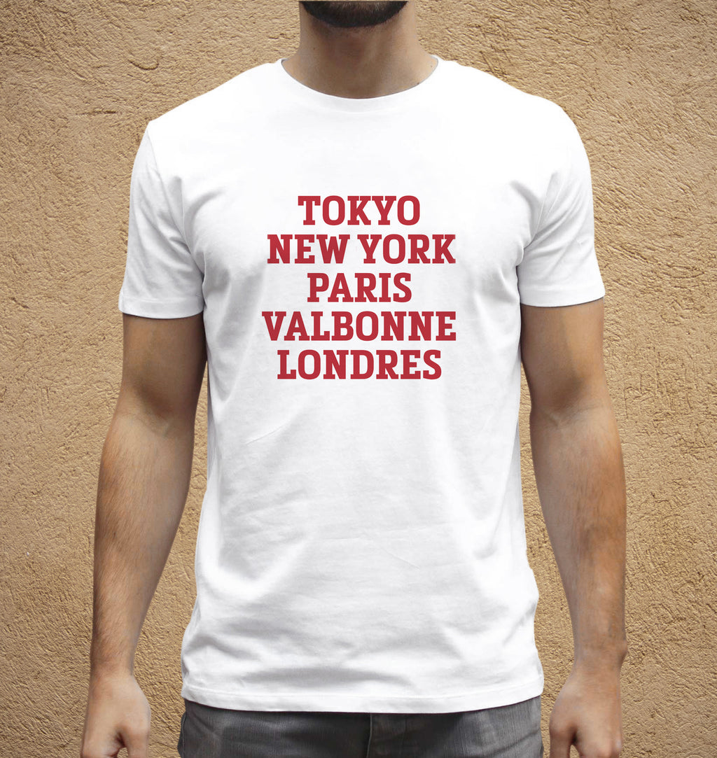 VILLES Texte à personnaliser sur t-shirt en coton bio, unisexe