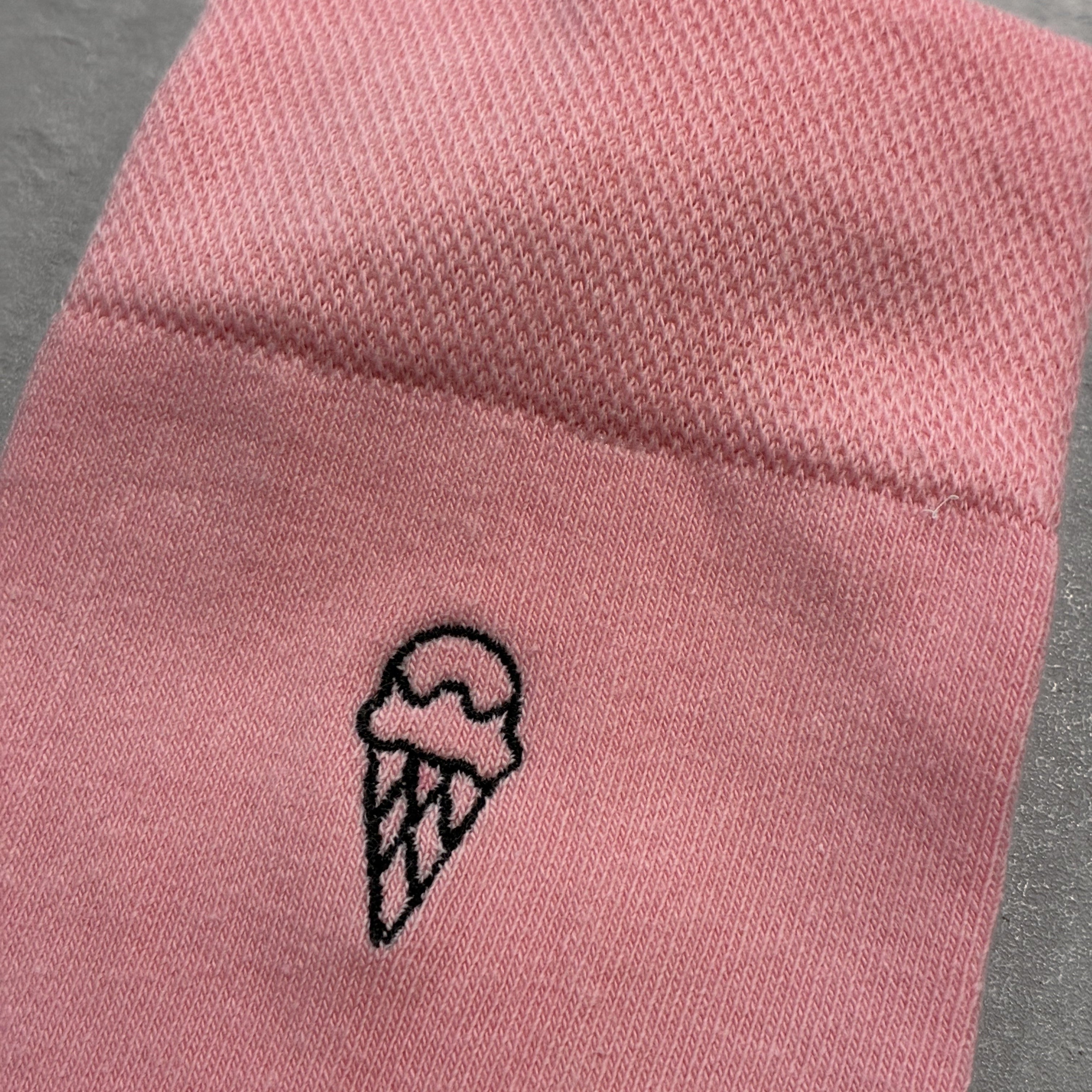 Broderie "été" sur chaussette Pastel Mix Match
