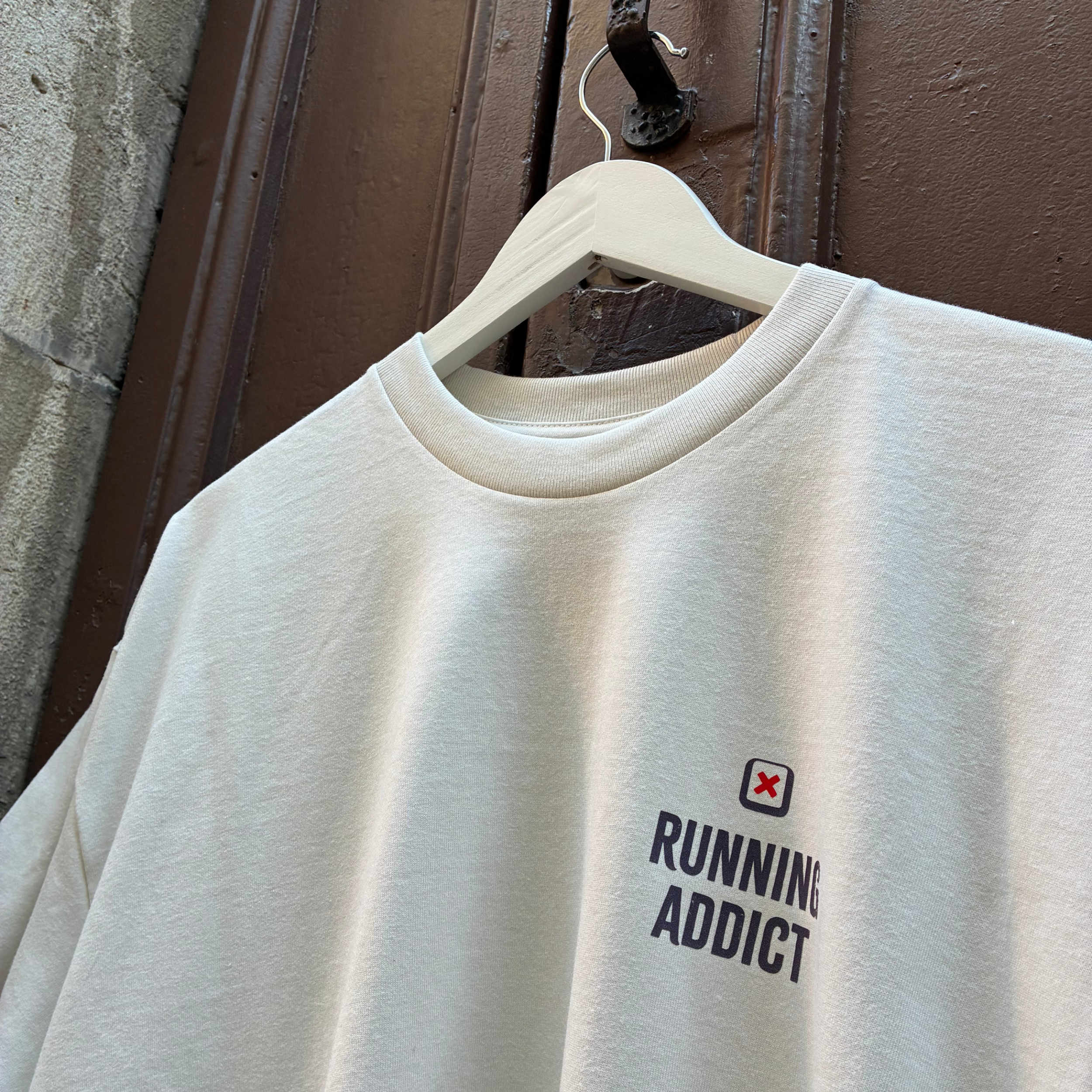 Motif "Running Addict" imprimé sur t-shirt épais oversize