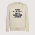 VILLES Texte à personnaliser sur sweat-shirt en coton bio, unisexe