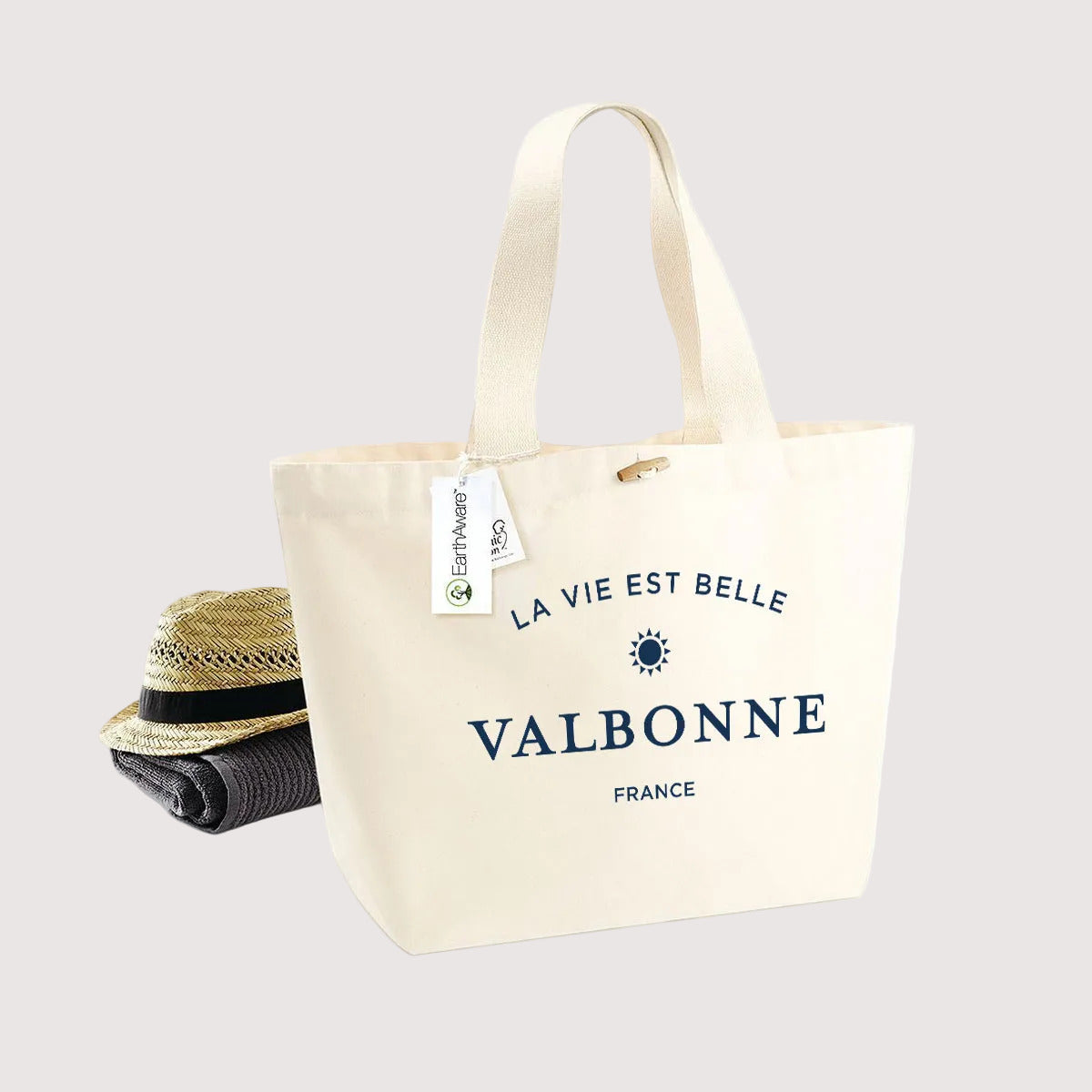 Texte à personnaliser sur sac shopping XL en coton bio