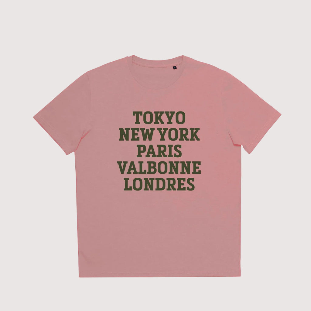 VILLES Texte à personnaliser sur t-shirt en coton bio, unisexe