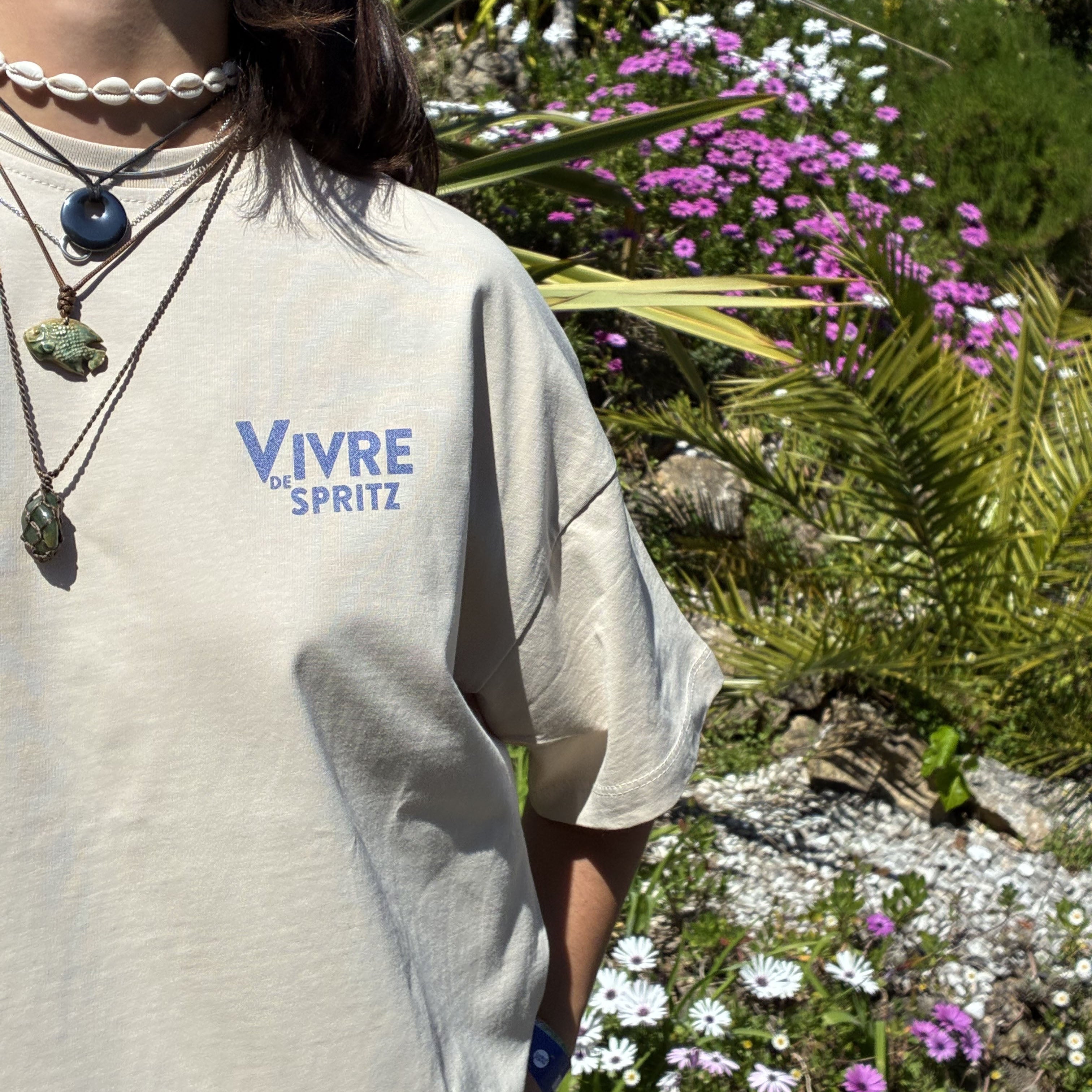 Motif "Spritz" imprimé sur t-shirt Boxy Fit, unisexe