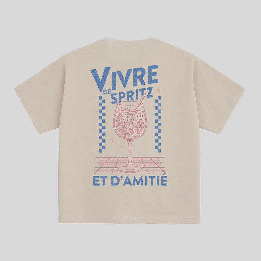 Motif "Spritz" imprimé sur t-shirt Boxy Fit, unisexe