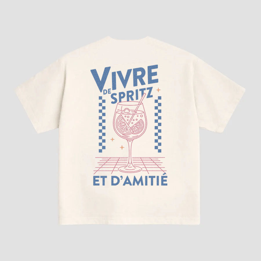 Motif "Spritz" imprimé sur t-shirt Boxy Fit, unisexe